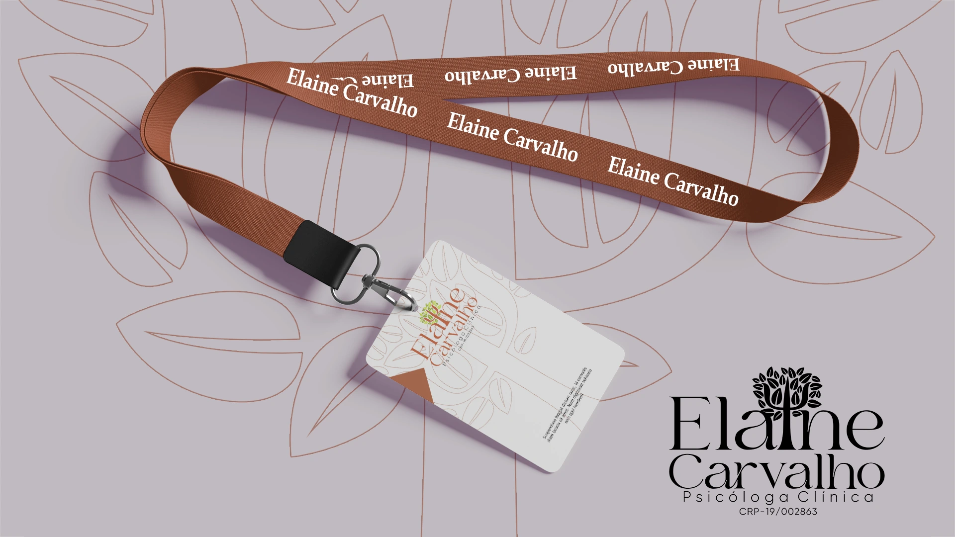 Elaine Carvalho — Crachá e cordão de identificação