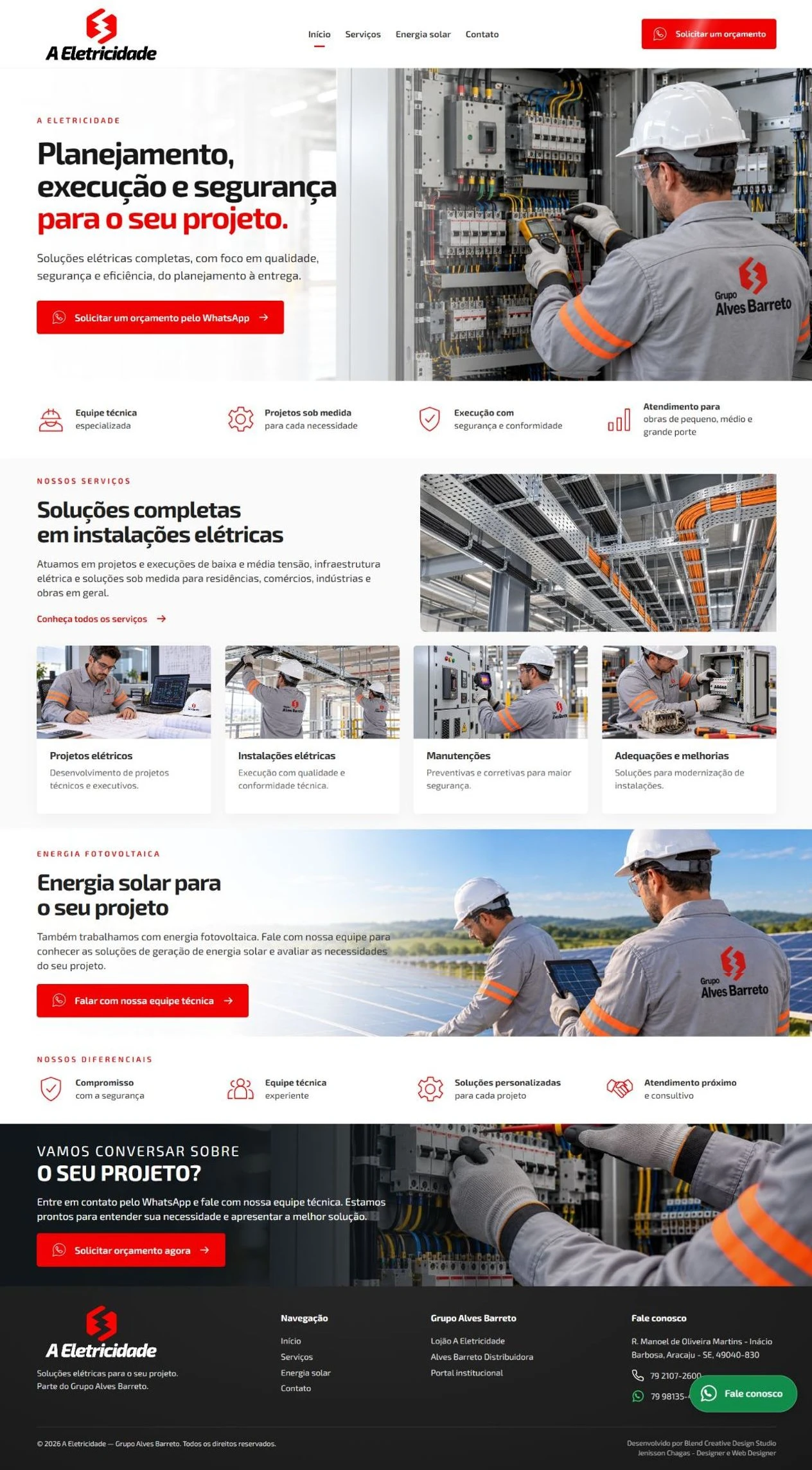 A Eletricidade — Serviços — página completa do site